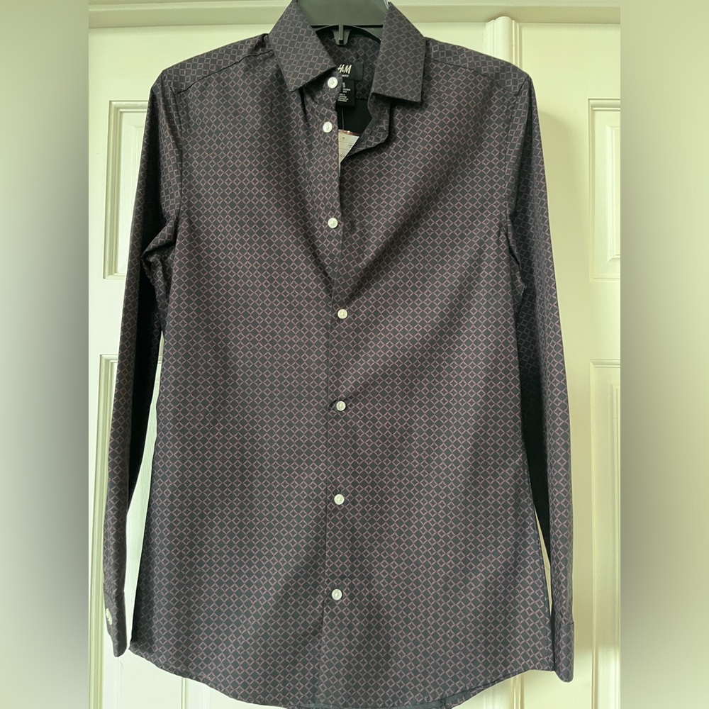 NWT Men's Black Patterned Shirt